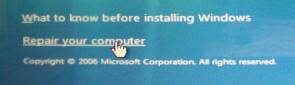 Repair Your Computer option
