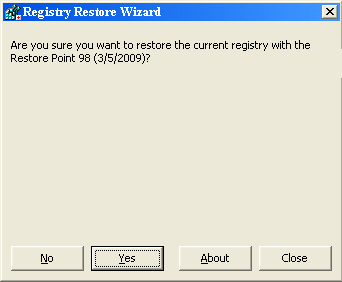 Registry Restore Point Confirmation